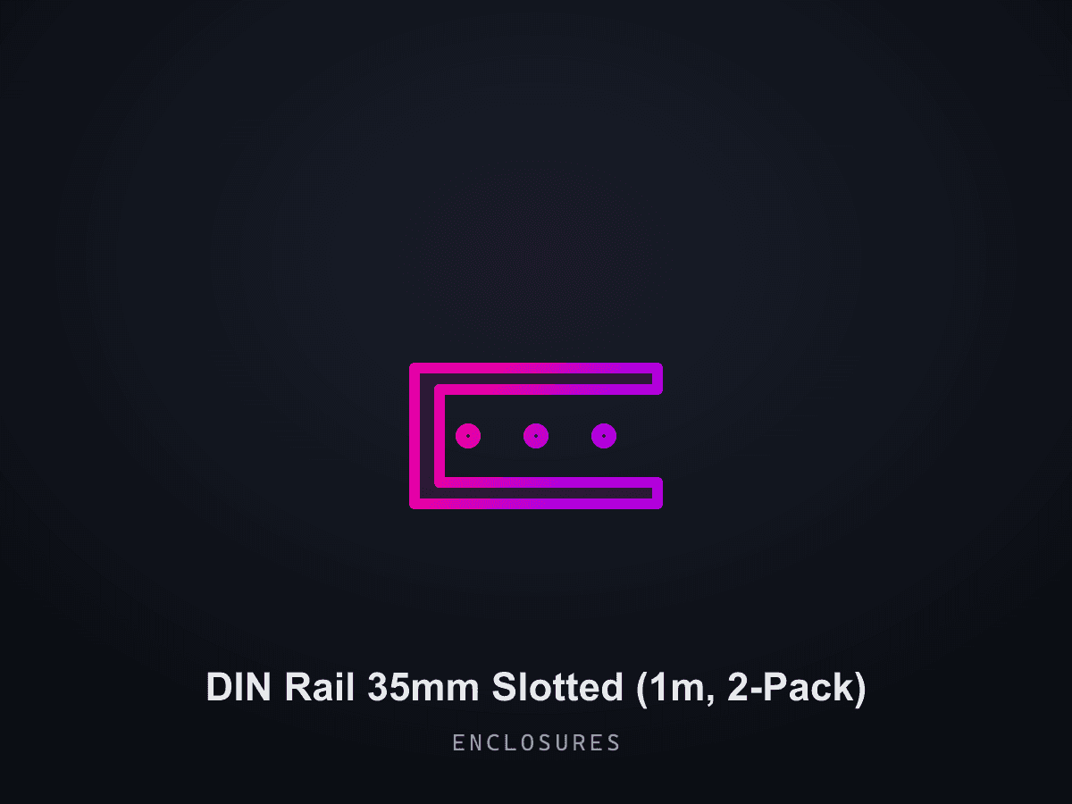 DIN Rail 35mm Slotted (1m, 2-Pack)