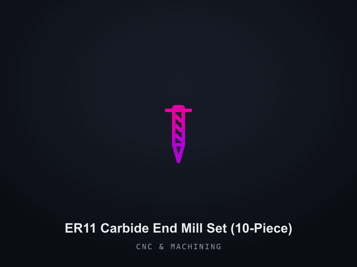 ER11 Carbide End Mill Set (10-Piece)