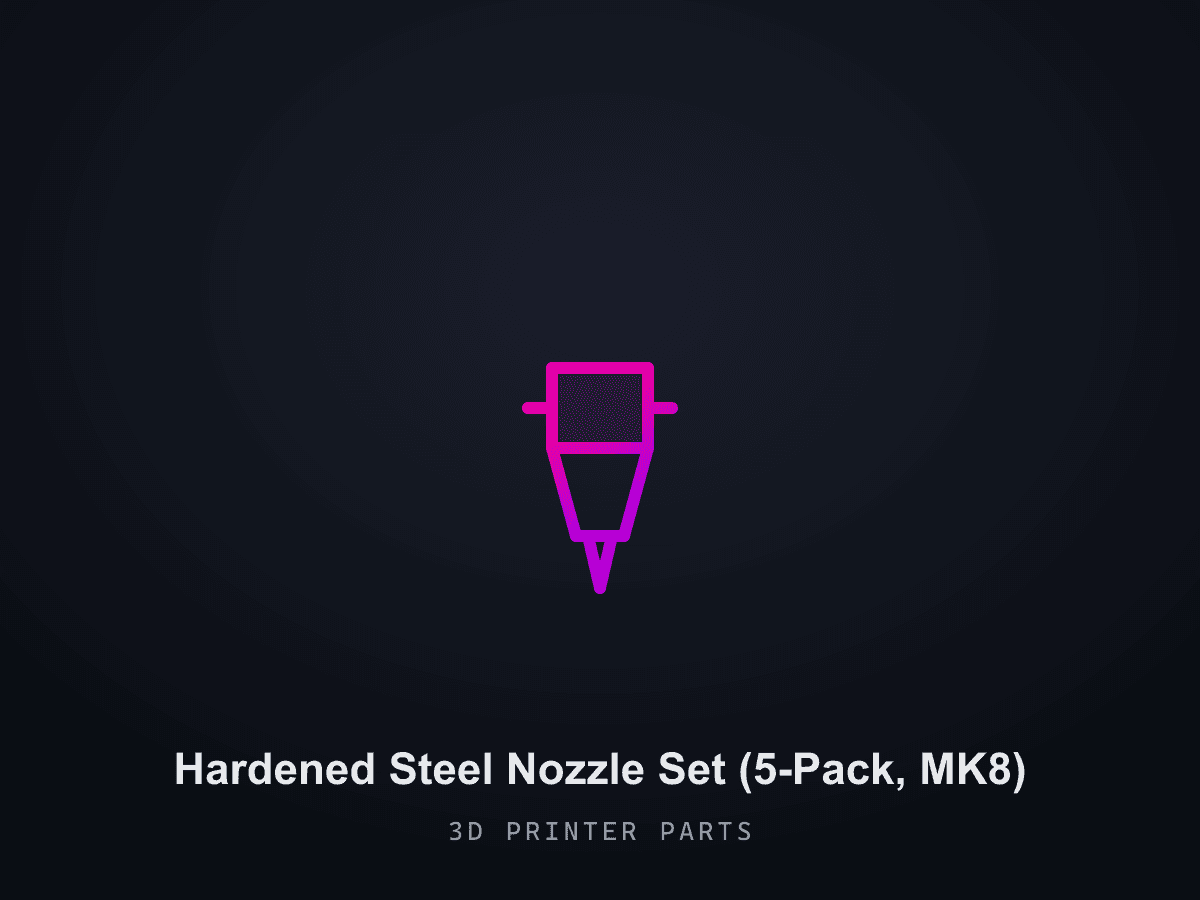 Hardened Steel Nozzle Set (5-Pack, MK8)
