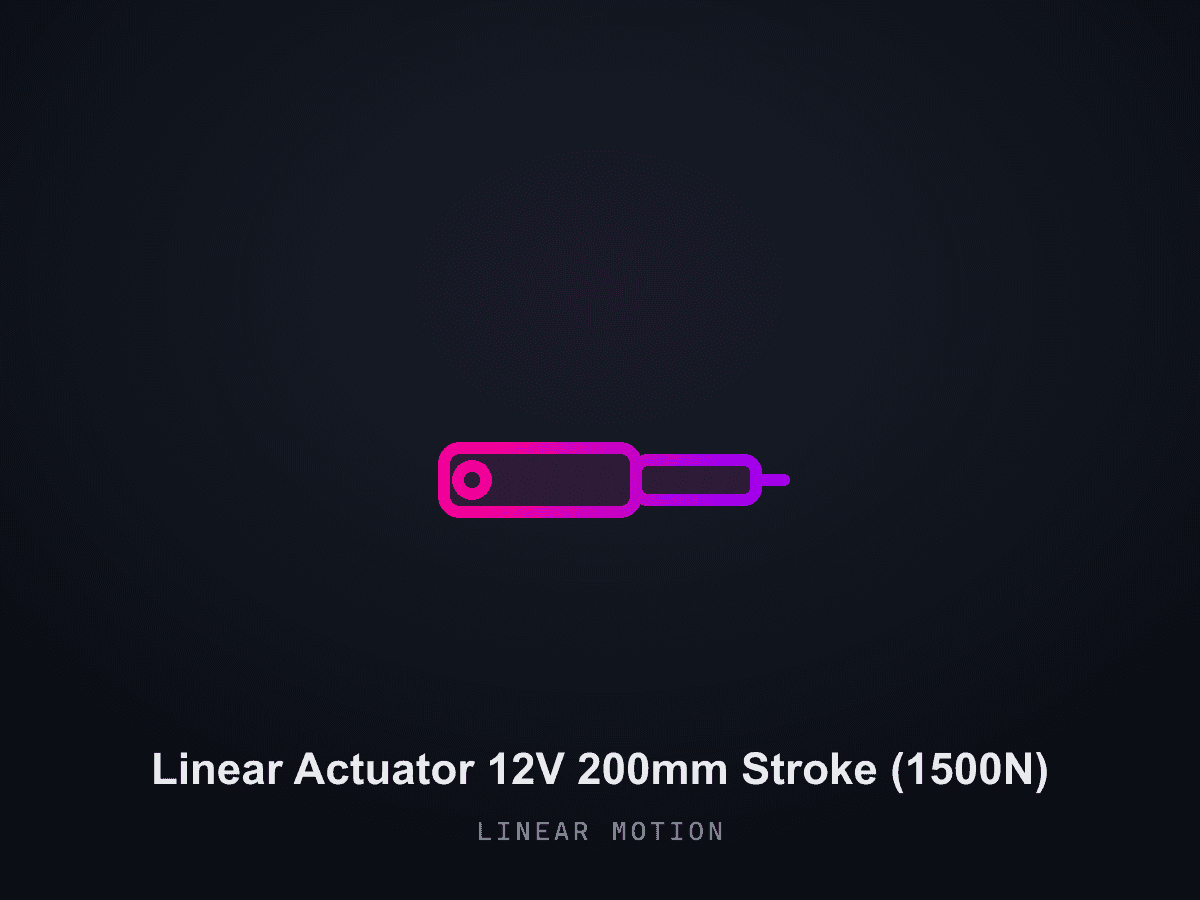 Linear Actuator 12V 200mm Stroke (1500N)