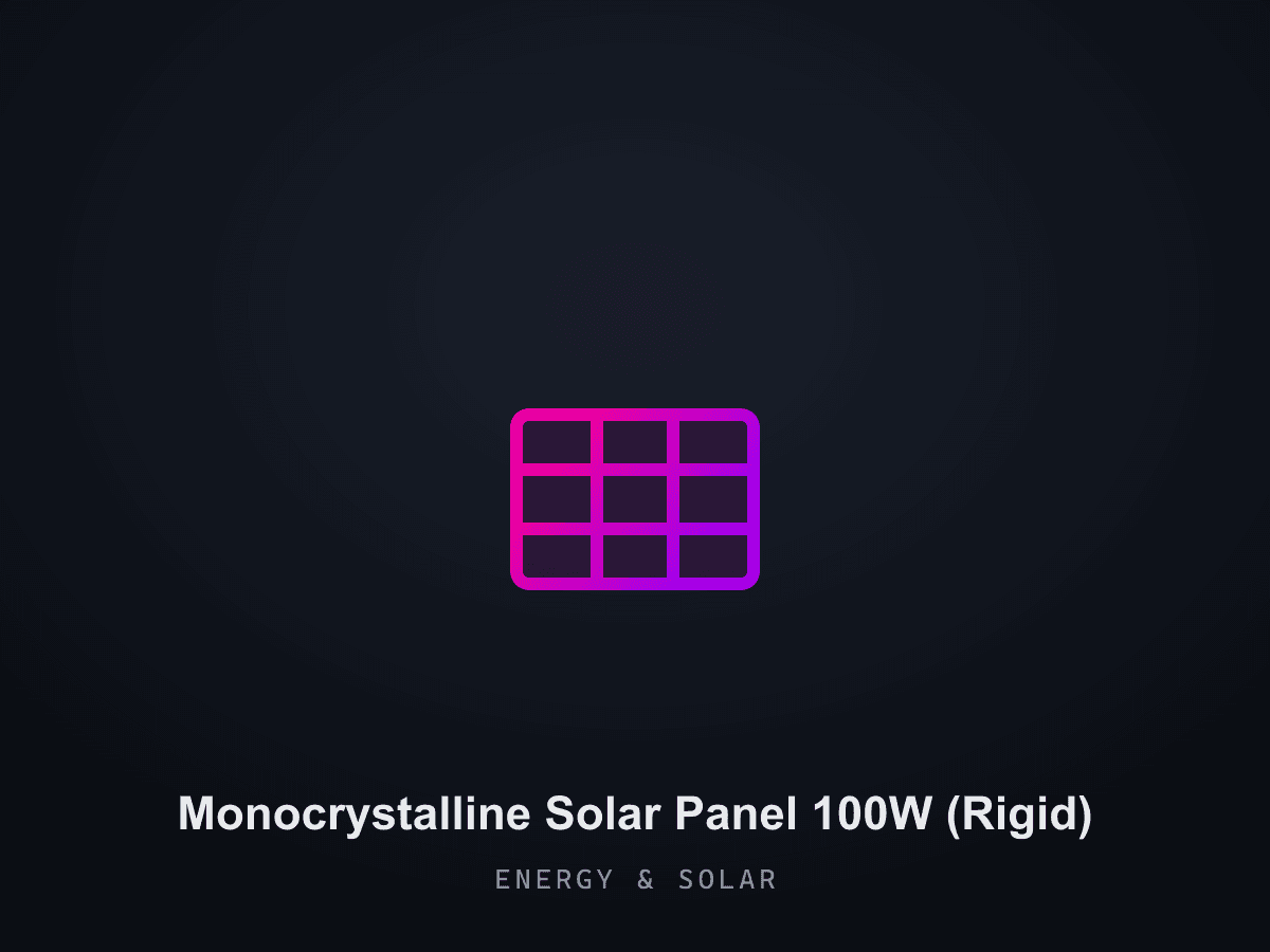 Monocrystalline Solar Panel 100W (Rigid)