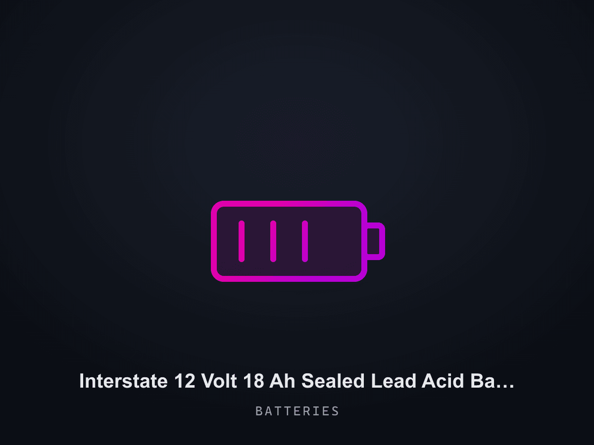 Interstate 12 Volt 18 Ah Sealed Lead Acid Battery (SLA)