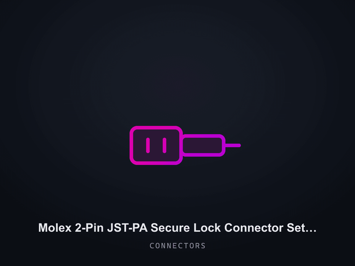 Molex 2-Pin JST-PA Secure Lock Connector Set - 5 Pack