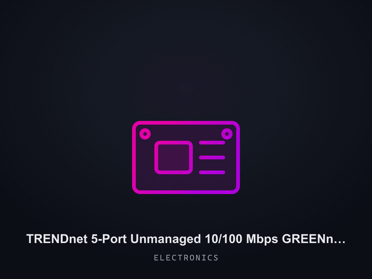 TRENDnet 5-Port Unmanaged 10/100 Mbps GREENnet Ethernet Desktop Switch, TE100-S5