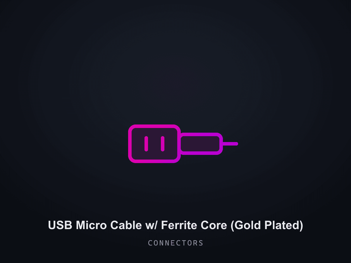 USB Micro Cable w/ Ferrite Core (Gold Plated)