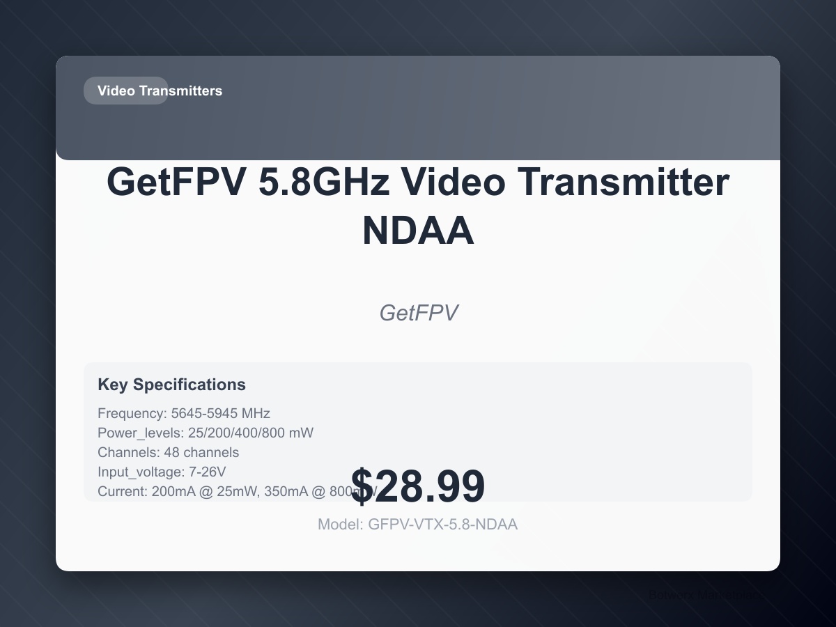 GetFPV 5.8GHz Video Transmitter NDAA
